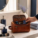 Bolsa Necessárie Viagem Vintage em Couro Masculina Feminina