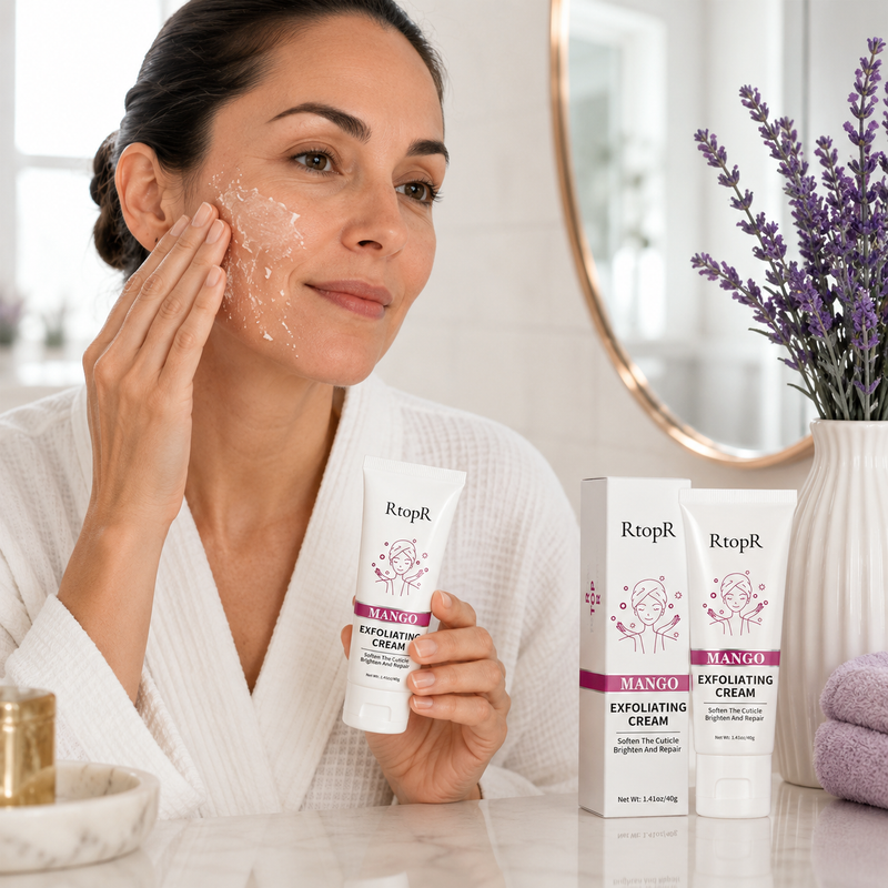 Esfoliante creme cuidados com a pele. Renovação Celular Facial