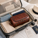 Bolsa Necessárie Viagem Vintage em Couro Masculina Feminina