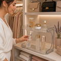 Organizador de Luxo Prateleira para Closet em Acrílico Porta Maquiagem Beleza linhas
